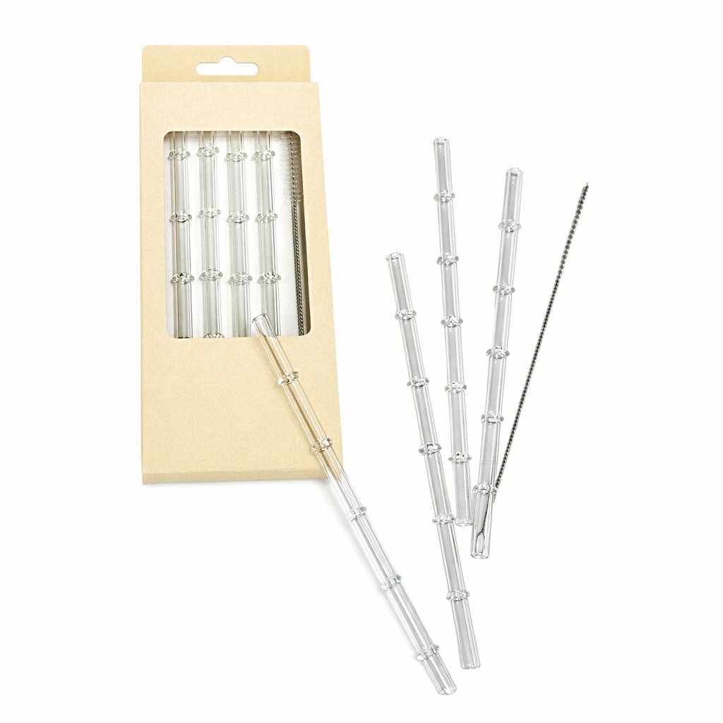 ست 4 عددی نی شیشه ای